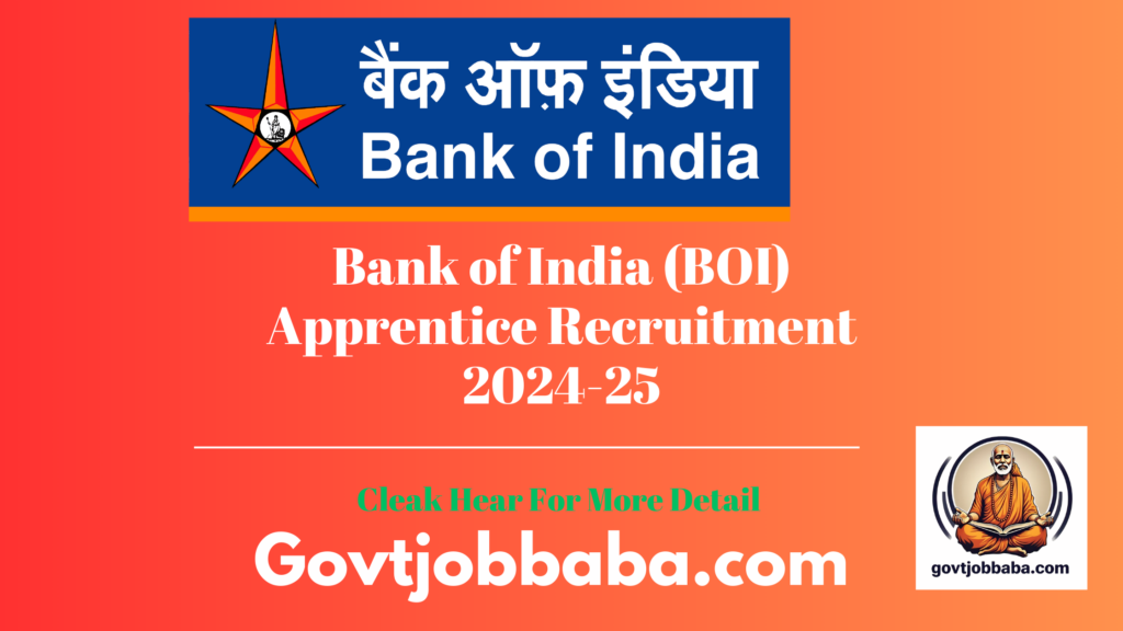 Bank of India (BOI) Apprentice Recruitment 2024-25